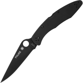 Складной нож SPYDERCO POLICE black сталь VG-10, рукоять Black stainless Steel Складной нож SPYDERCO POLICE black сталь VG-10, рукоять Black stainless Steel